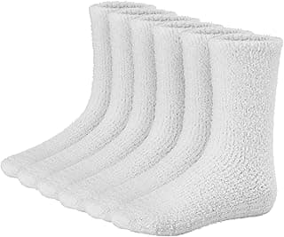 Debra Weitzner 5/6 pares de meias masculinas felpudas de microfibra para dormir, macias, antiderrapantes, sólidas