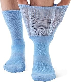 Generic Meias masculinas para diabéticos derivadas de bambu – meias macias acolchoadas sem costura com ajuste solto