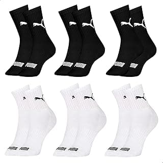Kit 06 Pares Meia Puma Cano Médio Esportiva Everyday Algodão Adulto Unissex