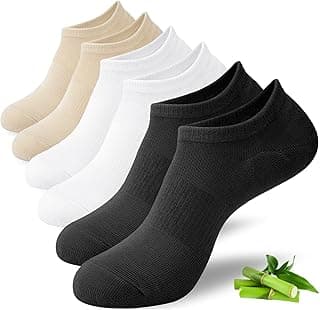Generic Meias invisíveis para mulheres e homens, 3 pares de meias invisíveis casuais antiderrapantes respiráveis de bambu para tênis, mocassins, barco
