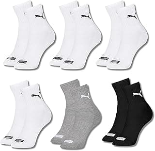 Kit 6 Pares Meia Cano Médio Alto Atoalhada Esportiva Algodão Masculina Feminina Unissex Adulto Academia Dia a Dia Puma