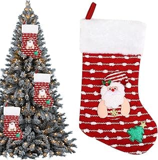Meias de Natal para decorações de Natal em família (idosos tricotados)