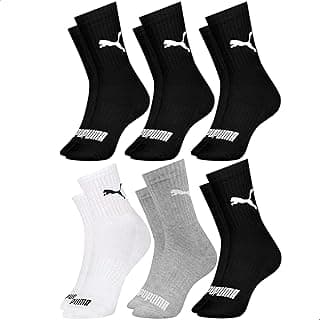Kit 6 Pares Meia Cano Médio Alto Atoalhada Esportiva Algodão Masculina Feminina Unissex Adulto Academia Dia a Dia Puma