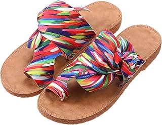 Cuffbow Sandálias femininas de amarrar borboleta arco-íris fofas e elegantes com bico aberto 2026 verão férias praia sem cadarço