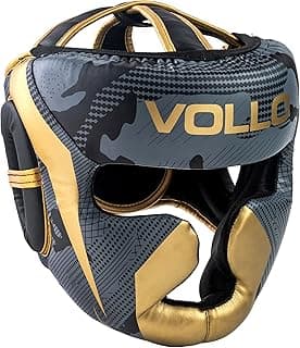 Protetor de Cabeça Capacete Fechado Boxe Muay Thai Kickboxing P/M PU Vollo