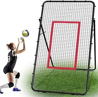 OGEMXU Rede de Vôlei Ajustável de 2,13 X 1,22 M, Equipamento de Treinamento para Vôlei, Lacrosse, Beisebol, Futebol, Tênis, Vôlei de Quintal para Prática de Rebote, Ataque, Saque, Passe E Cortada.