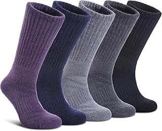 LANLEO Meias de lã Merino para caminhada para mulheres e homens, quentes, quentes, grossas, amortecedoras de umidade, meias para botas de trabalho