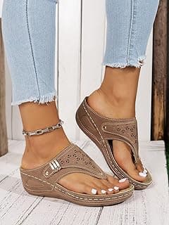 Generic Sandálias femininas plus size de cor sólida sola grossa Peep-Toe – Sandálias modernas com plataforma