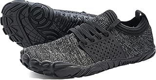 Tênis pretos minimalistas para corrida em trilha, bico largo, drop zero, sola perfurada