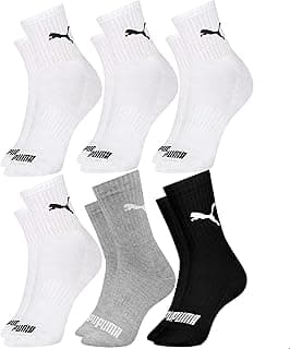 Kit 6 Pares Meia Cano Médio Alto Atoalhada Esportiva Algodão Masculina Feminina Unissex Adulto Academia Dia a Dia Puma