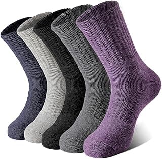 Pleneal Meias de lã para caminhada para mulheres e homens – Merino Meias femininas de lã para caminhadas inverno quente térmica acolchoada grossa bota meia redonda