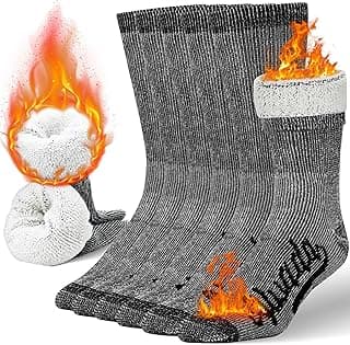 Meias de lã Merino Alvada para trilhas, térmicas e quentes para usar com botas de inverno, para homens e mulheres, 3 pares