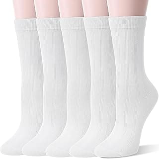 MOGGEI Meias femininas finas de lã merino, quentes, aconchegantes, confortáveis, respiráveis, para trabalho, casuais, 5 pares