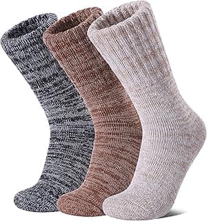 LANLEO Meias femininas de lã merino térmicas para caminhadas de inverno quentes e aconchegantes