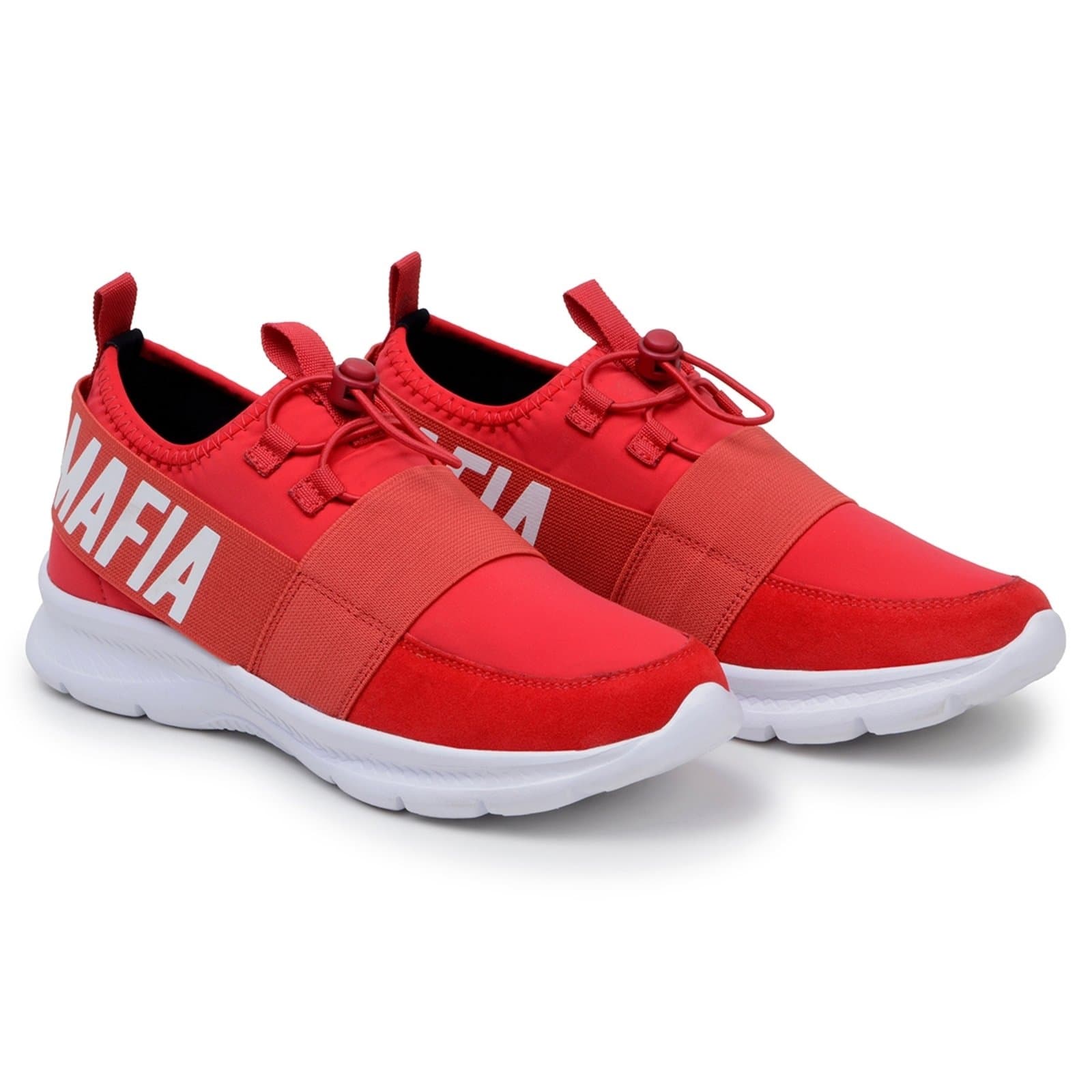 Par de tênis feminino vermelho Snikgreen Saturno 1 com sola aderente.