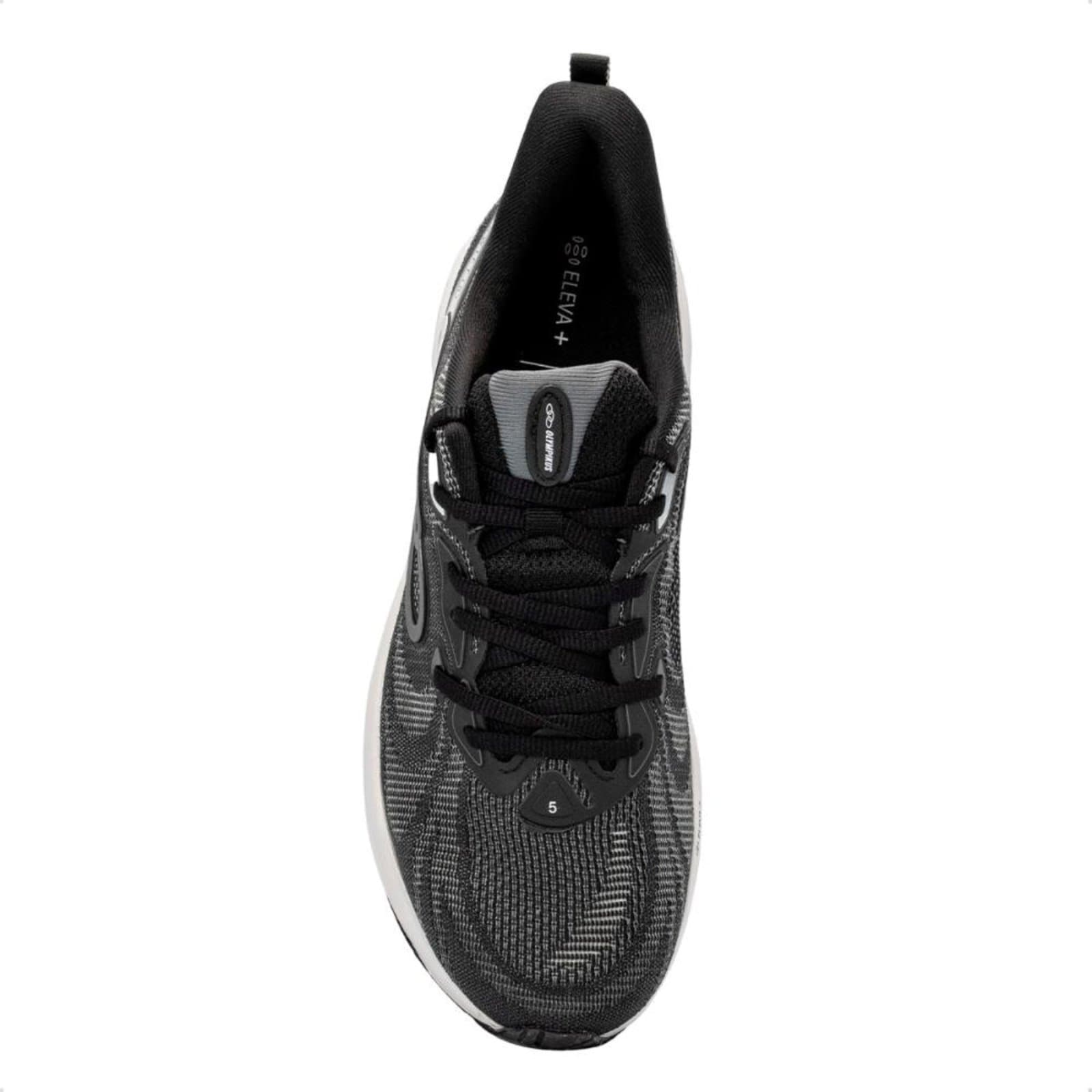 Tênis Olympikus Swift 5 para corrida feminino preto com detalhes em cinza.
