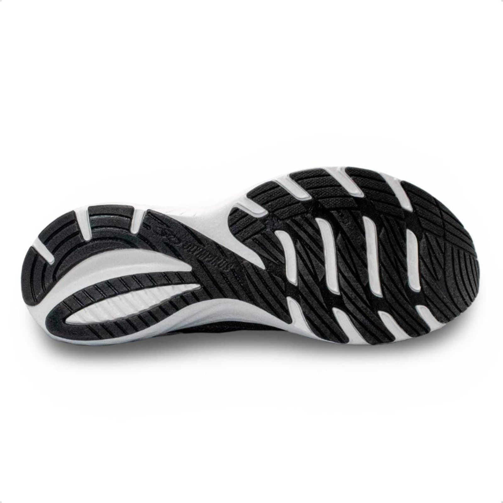 Sola do tênis Olympikus Swift 5 para corrida, preto e branco, com design de tração.