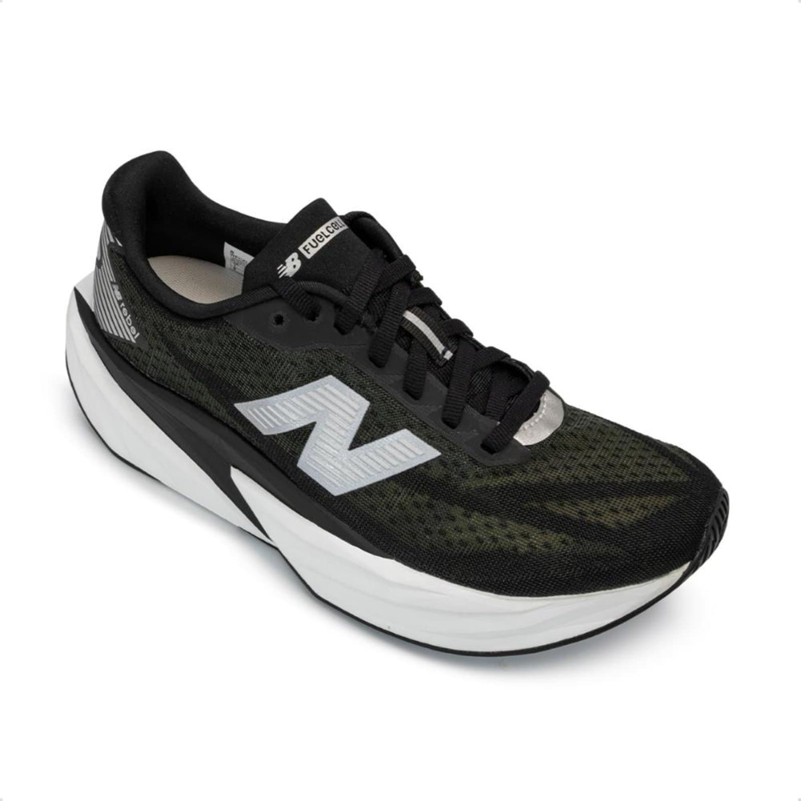 Tênis New Balance Fuelcell Rebel V5 feminino preto e branco