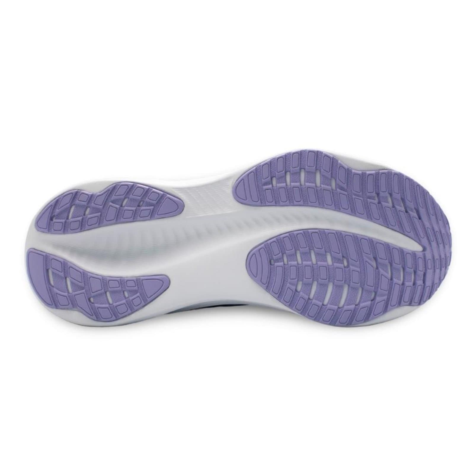 Sola do tênis Asics Gel-Excite 11 feminino para corrida, branco e roxo.