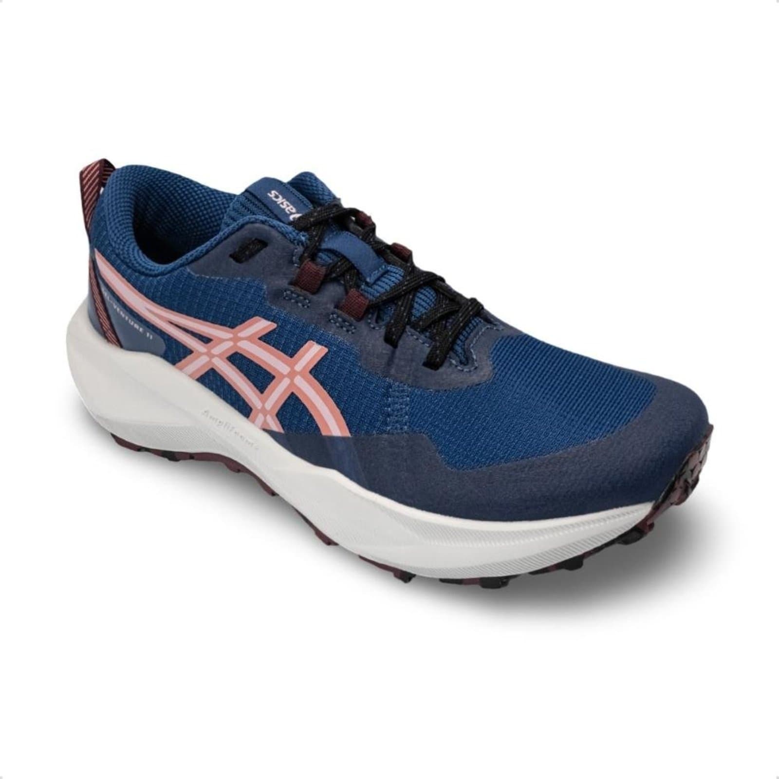 Tênis Asics Gel-Venture 11 feminino azul e rosa com sola branca