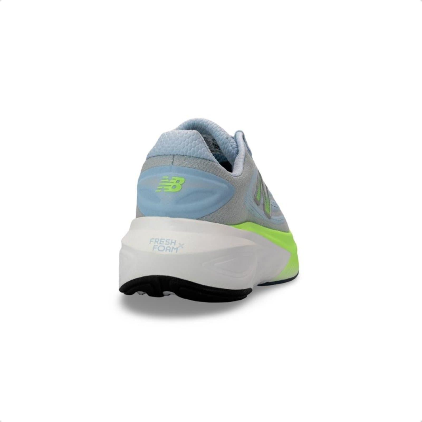 Sola do tênis New Balance Fresh Foam X More V6, branco e verde.