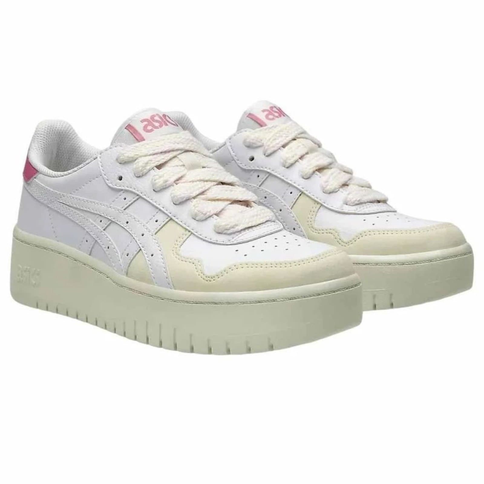 Tênis Casual Feminino Asics Japan S Branco com sola grossa