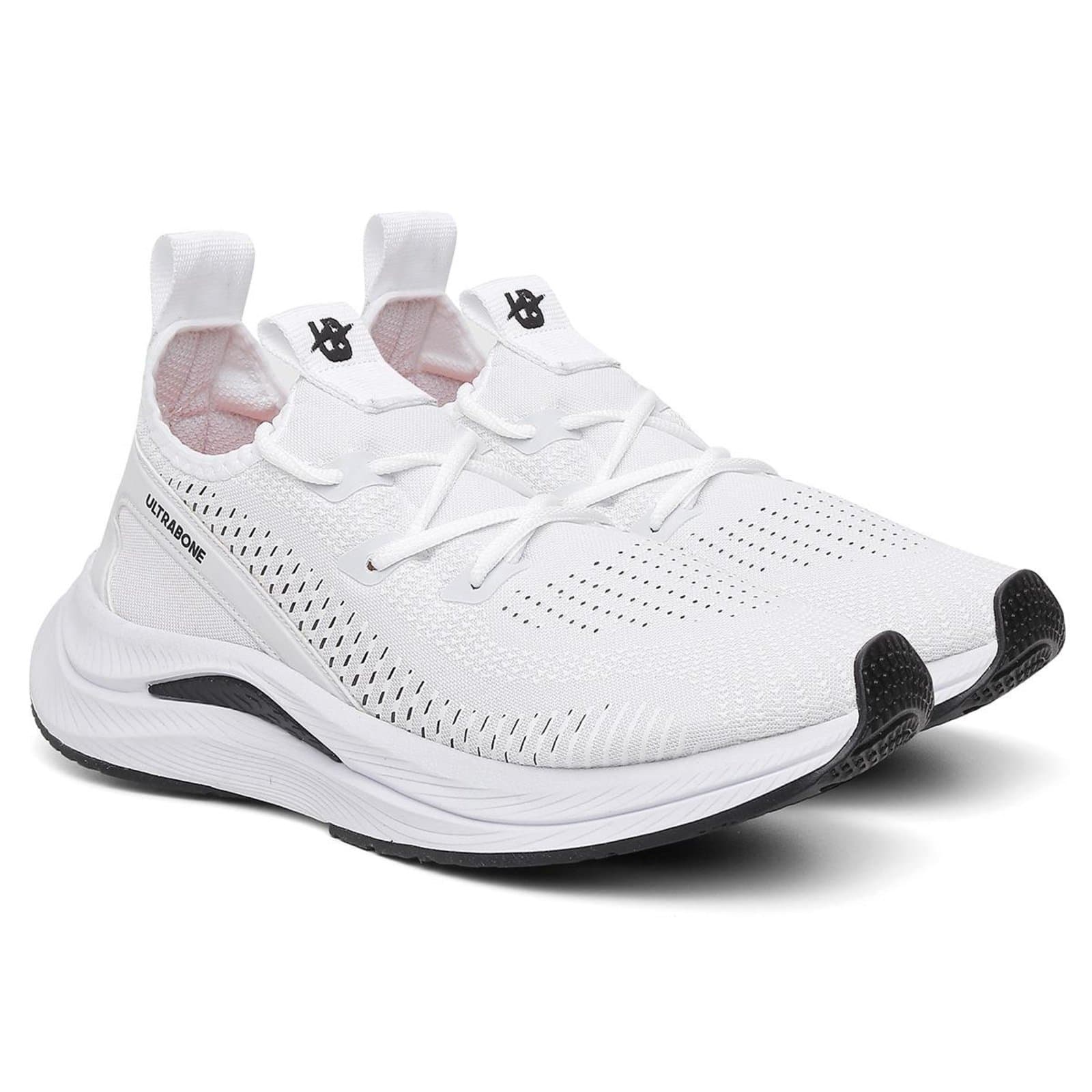 Par de tênis Ultrabone branco para corrida e caminhada feminino