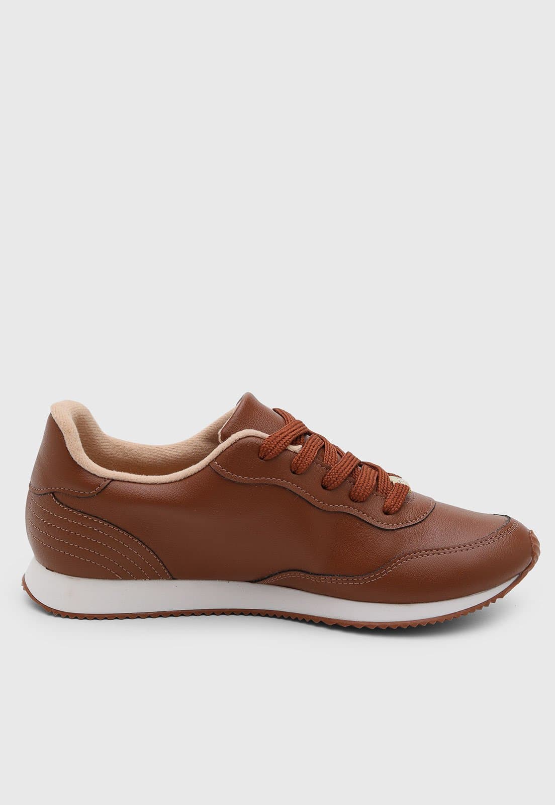 Tênis Feminino Moleca Casual Cano Baixo Marrom