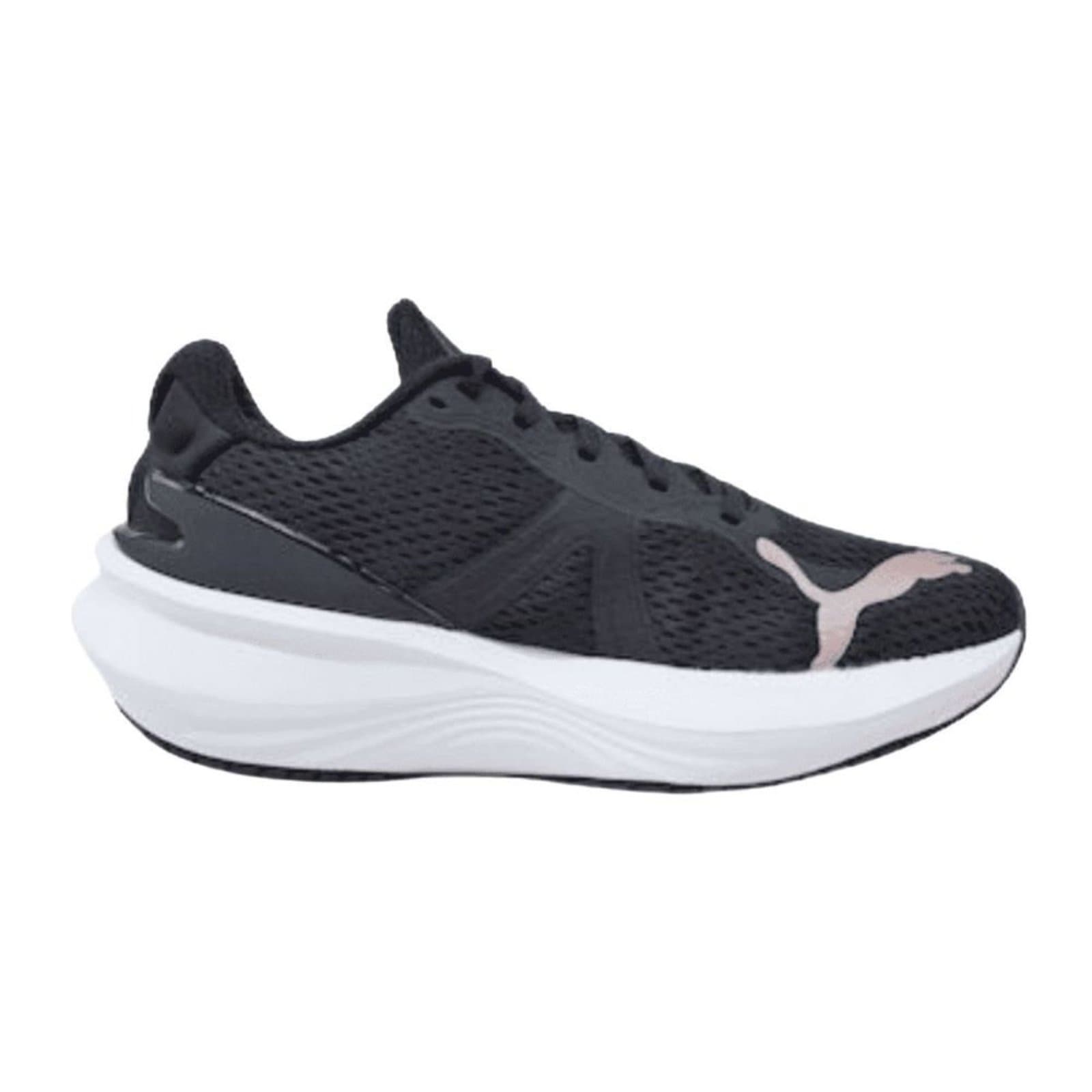 Tênis Puma Scend Pro 2 para corrida feminino preto em malha.