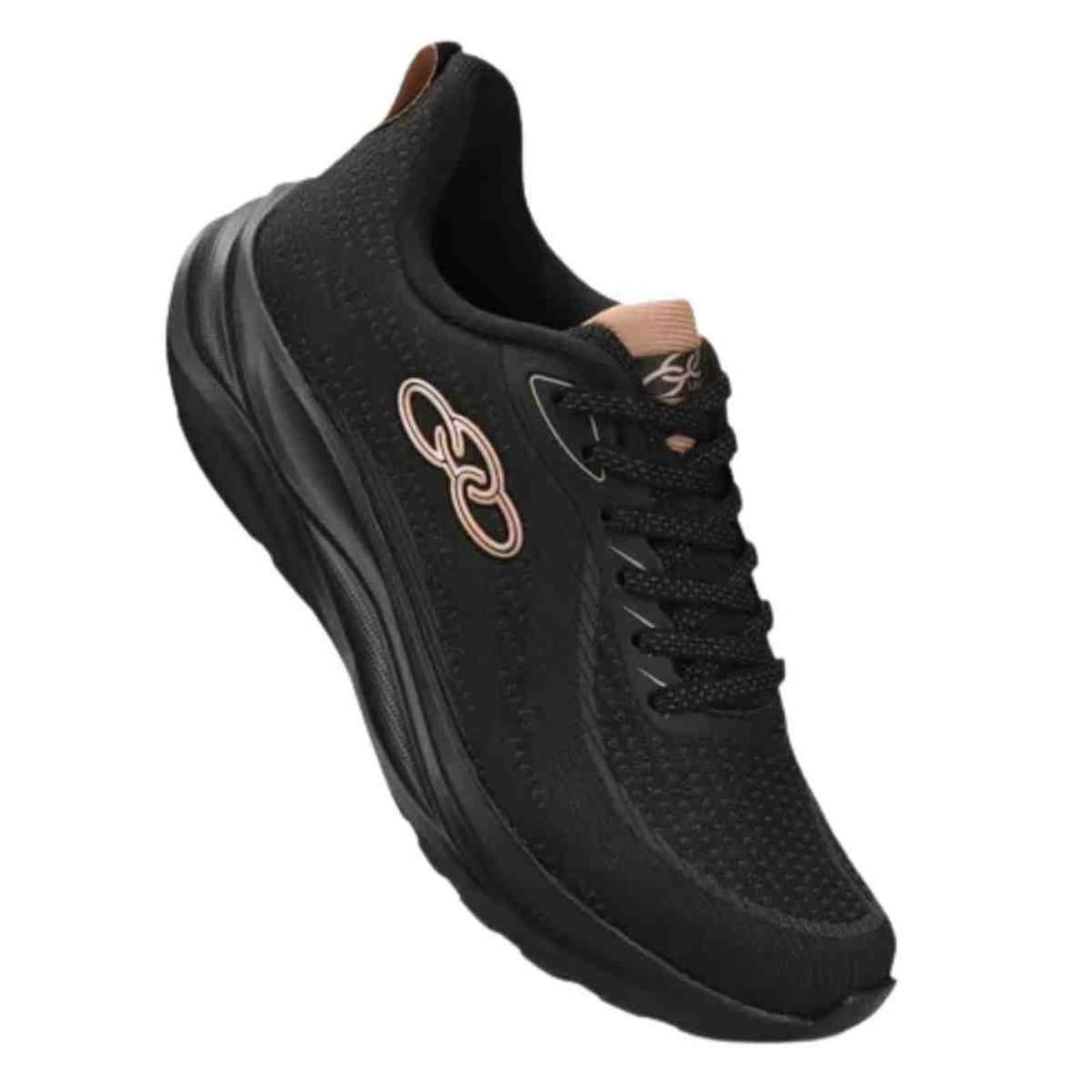 Tênis Corrida Feminino Olympikus Lumi Preto - Ângulo frontal