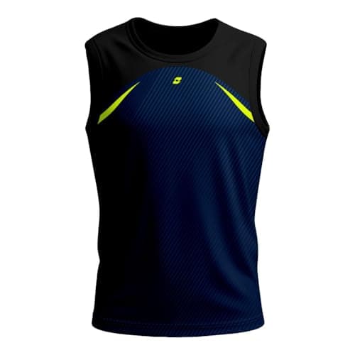 Regata Esportiva Masculina Academia Fitness Dry Fit Leve (BR, Alfa, GG, Regular, Azul + Preto)